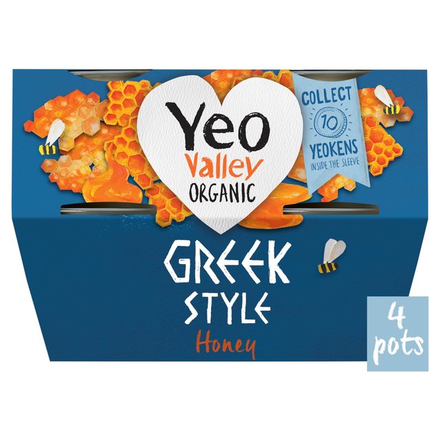 Yeo Valley Organic Greek Style with Honey Yoghurt    4 x 100g GOODS M&S   