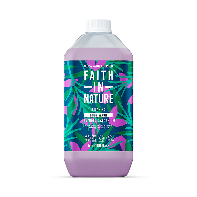 Faith In Nature Body Wash Lavender & Geranium 5L - British product