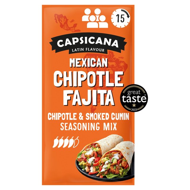 Capsicana Mexican Smoked Cumin & Chipotle Fajita Seasoning Mix Medium/Hot   28g