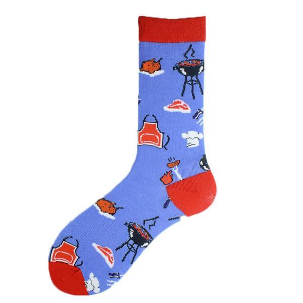 Cozy Noxxiez unisex adult socks with BBQ print - British product