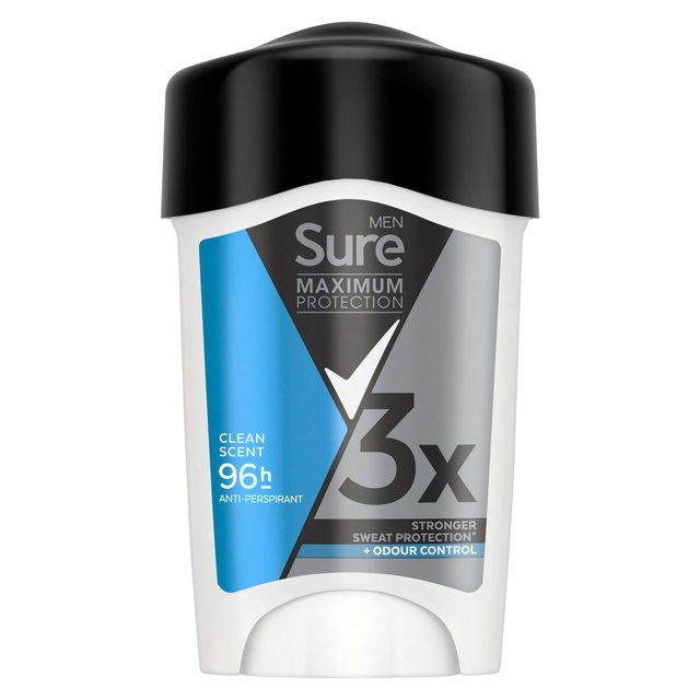 Sure Men Maximum Protection Clean Scent Cream Anti-Perspirant Deodorant   45ml GOODS M&S   