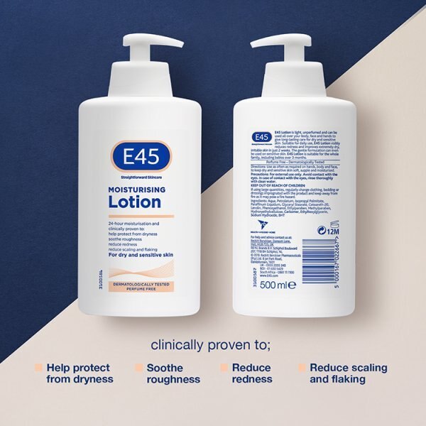 E45 Moisturising Lotion with Pump 500ml GOODS Superdrug   