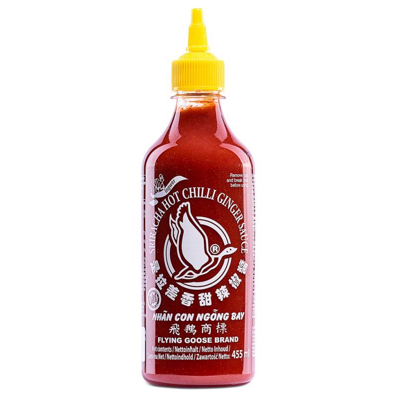 Flying Goose Sriracha Hot Chilli Sauce Ginger, imported from the UK