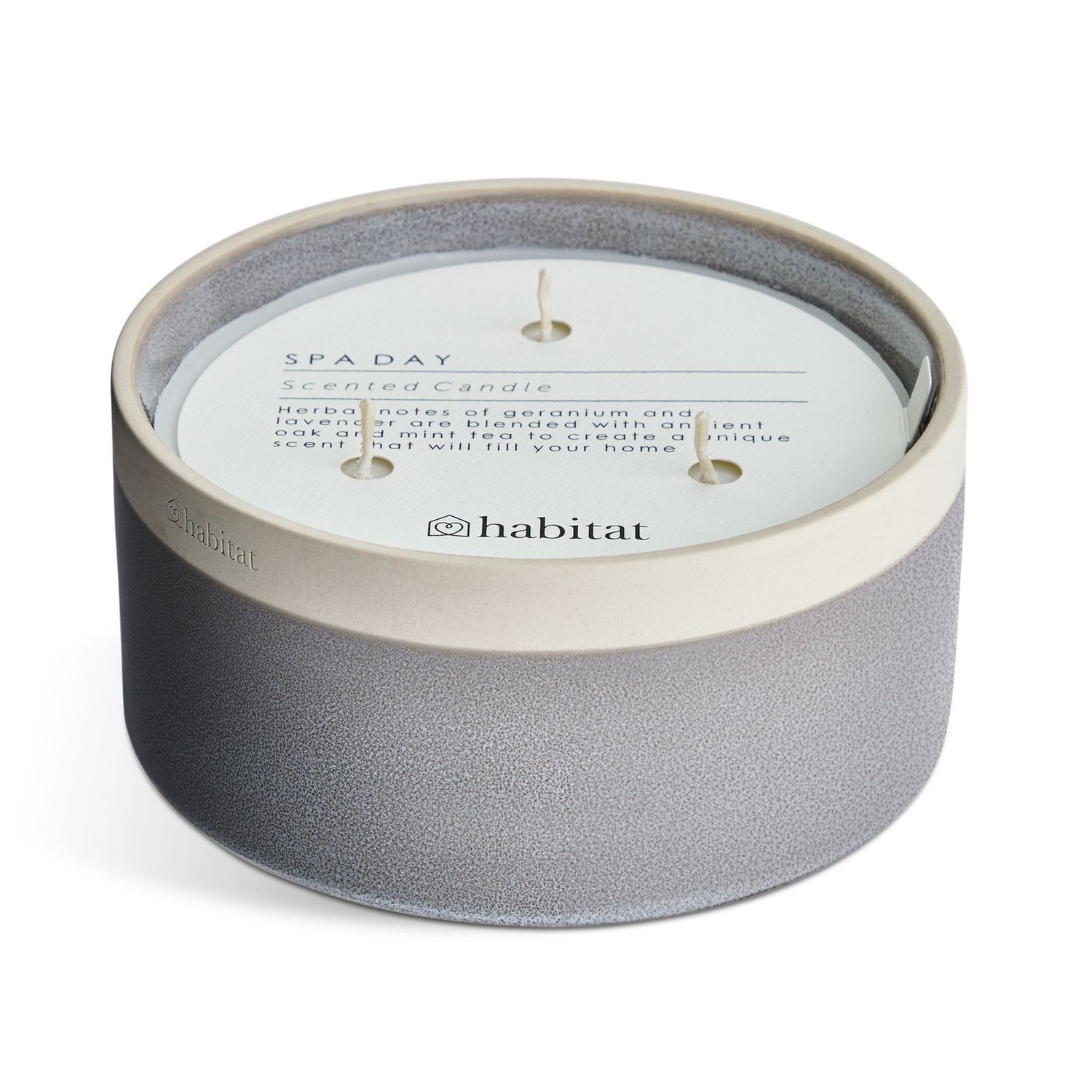 Habitat Multiwick Candle Spa Day ceramic pot - British product
