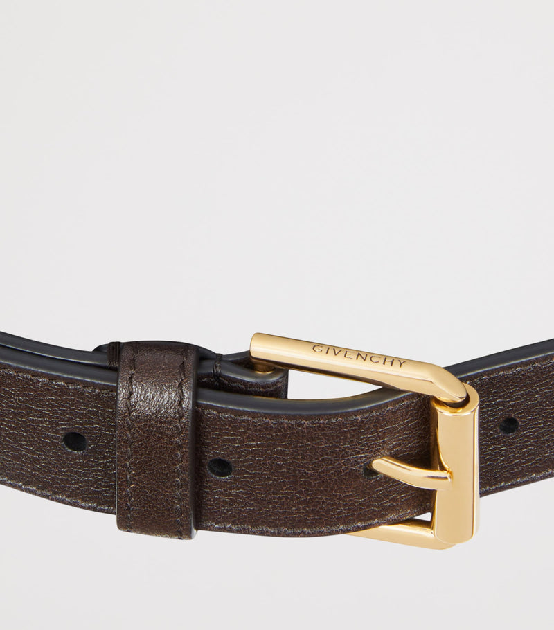 Givenchy Voyou leather belt 3cm gold hardware, UK version