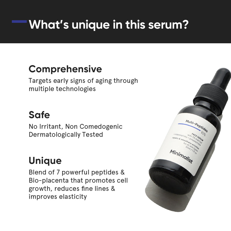 Minimalist Multi-Peptides 10% Face Serum 30ml - British product