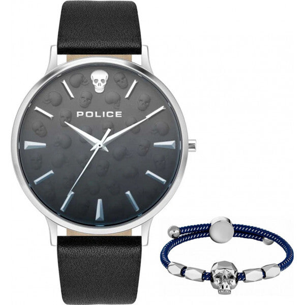 Police black watch and bracelet gift set, imported from the UK