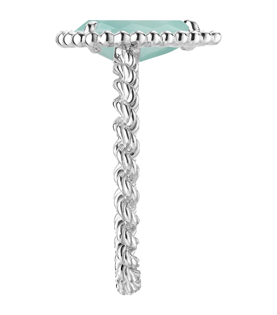 Boucheron Serpent Bohème ring in white gold with aquaprase gemstone (British brand)