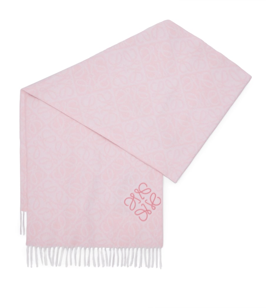 LOEWE Wool-Cashmere Anagram Scarf, imported from the UK
