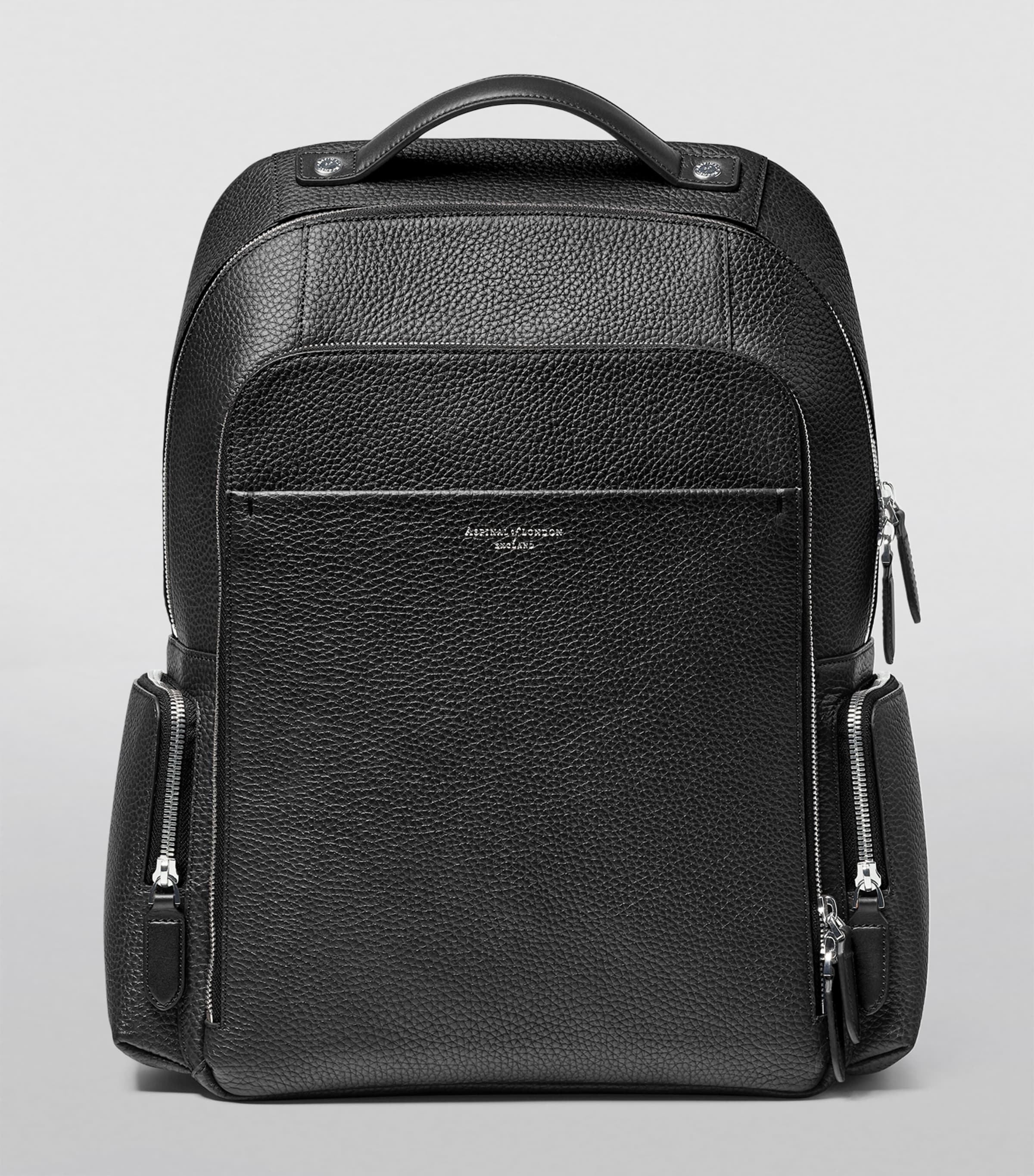 Aspinal London Pebble Leather Reporter Backpack, imported from the UK