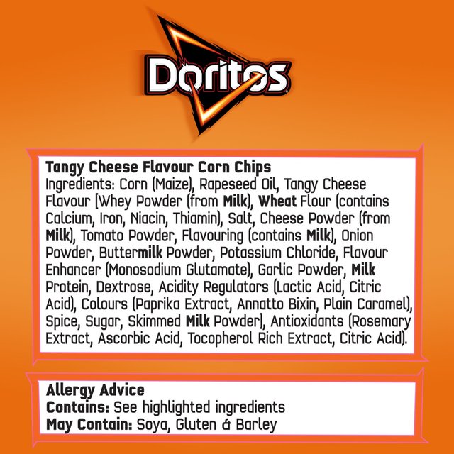 Doritos Tangy Cheese Tortilla Chips Sharing Bag Crisps   180g GOODS M&S   