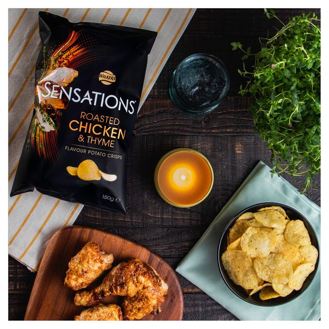 Sensations Roasted Chicken & Thyme Sharing Bag Crisps   150g GOODS M&S   