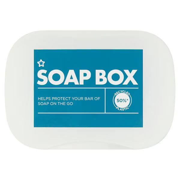 Superdrug soap box 50% recycled plastic (British brand)