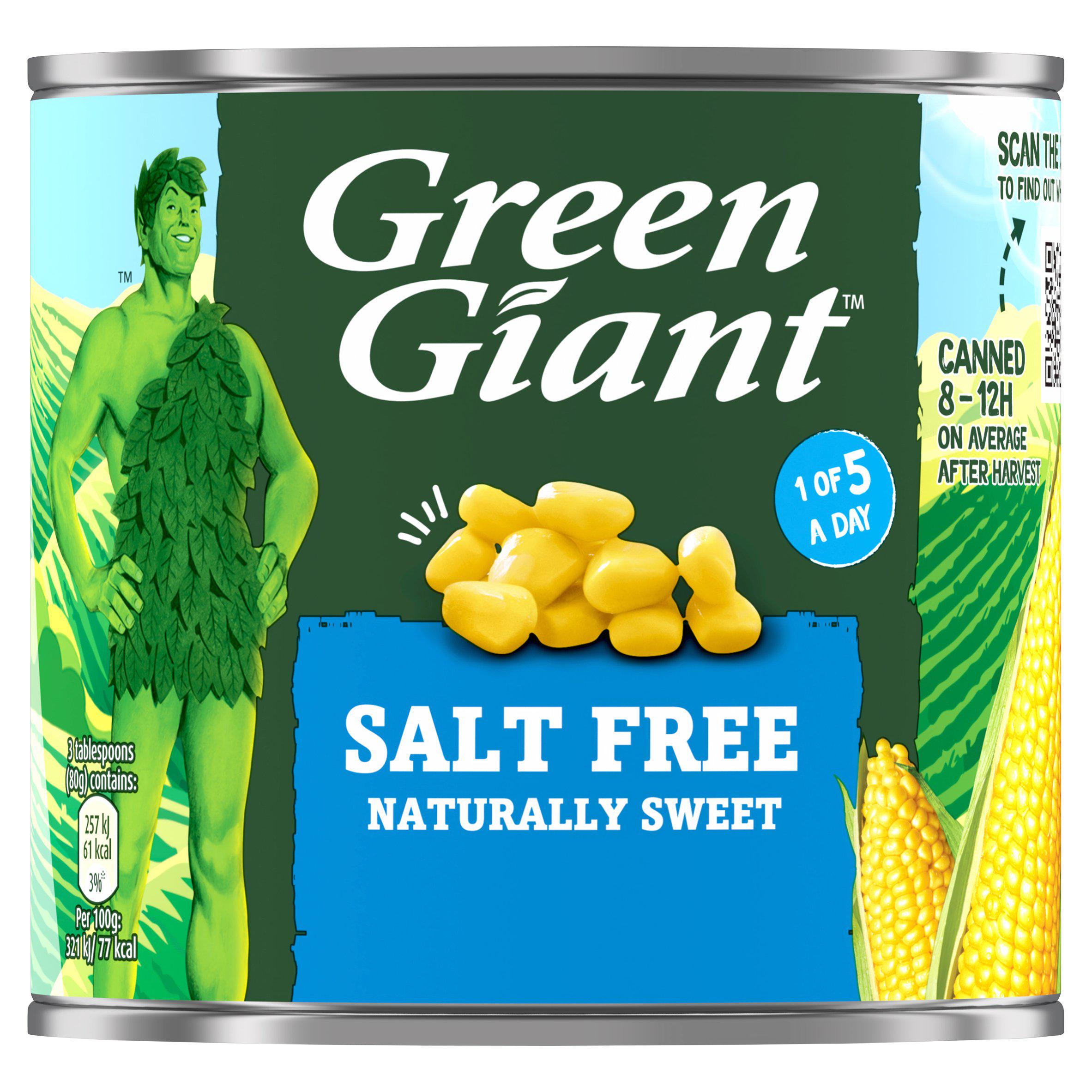 Green Giant Salt Free Sweet Corn 340g (285g*) Vegetables Sainsburys   