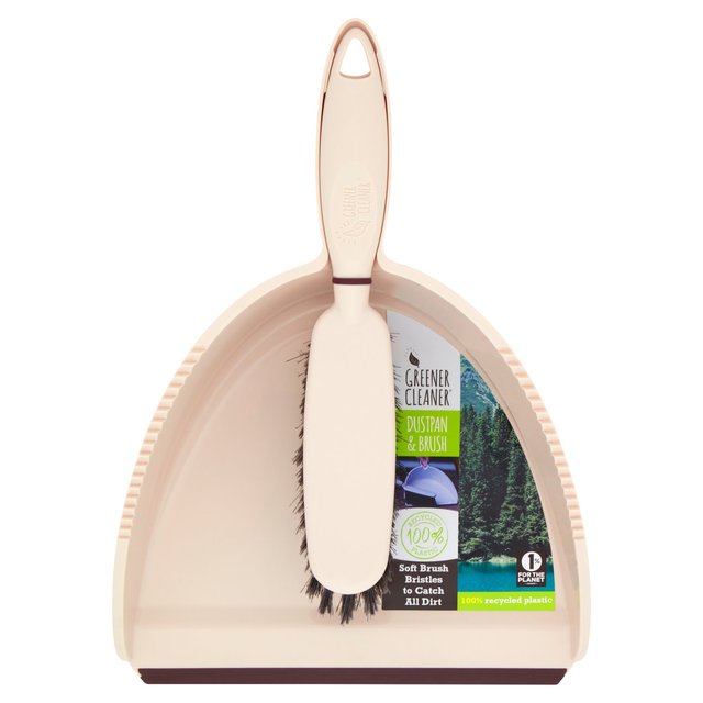 Greener Cleaner 100% Recycled Plastic Dustpan & Brush Cream