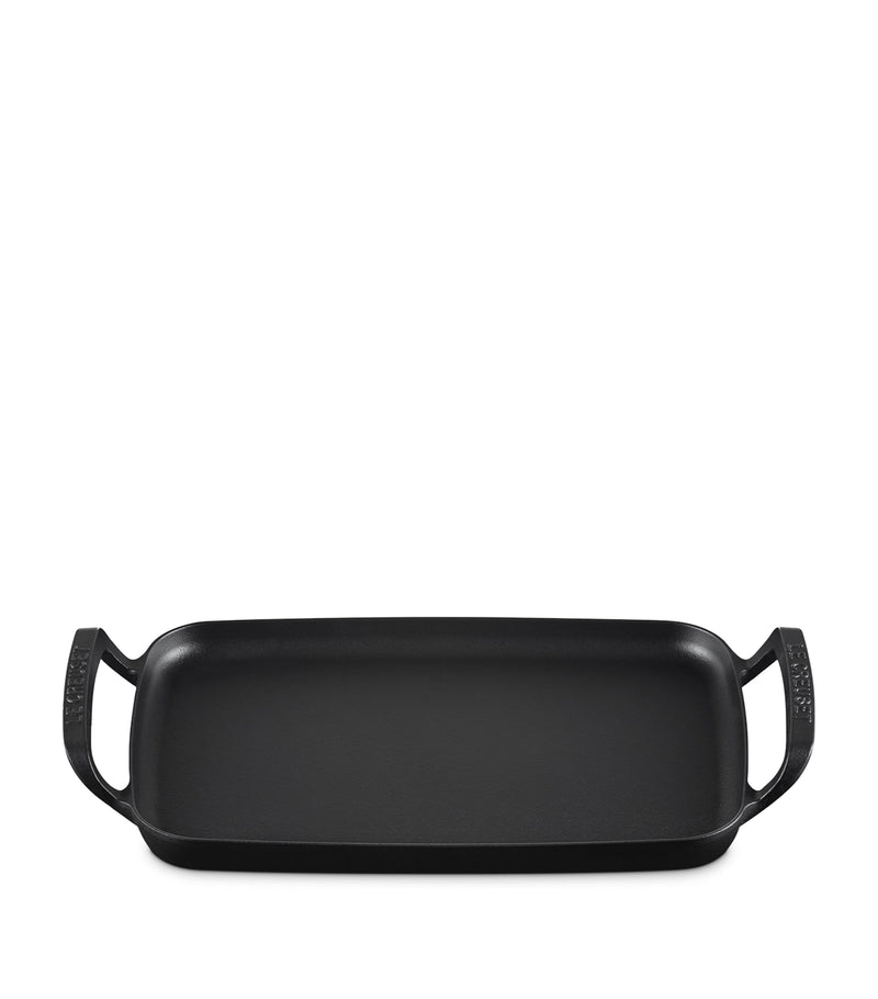 Le Creuset cast iron rectangular BBQ griddle 40cm, UK version