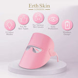 Erth Beauty pink LED light therapy mask with three colour modes, imported from the UK