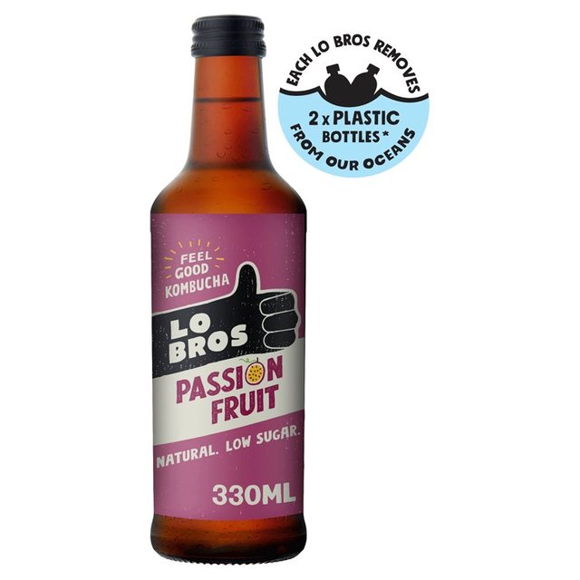 Lo Bros Kombucha Passionfruit Low Sugar   330ml