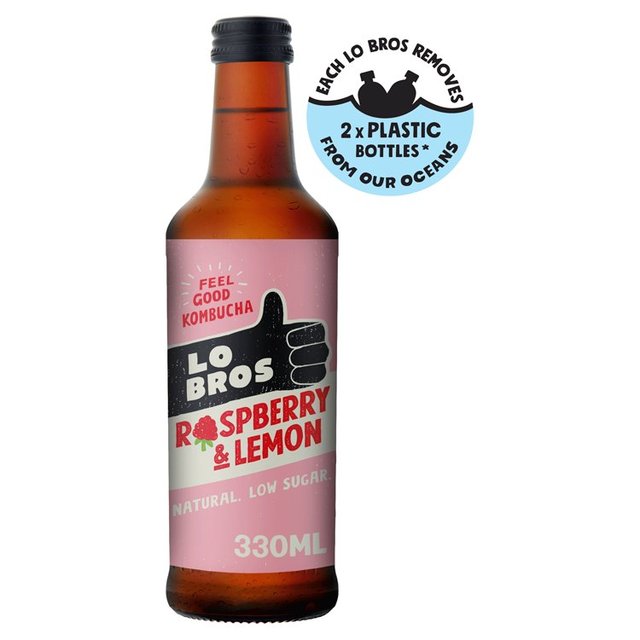 Lo Bros Kombucha Raspberry & Lemon Low Sugar   330ml