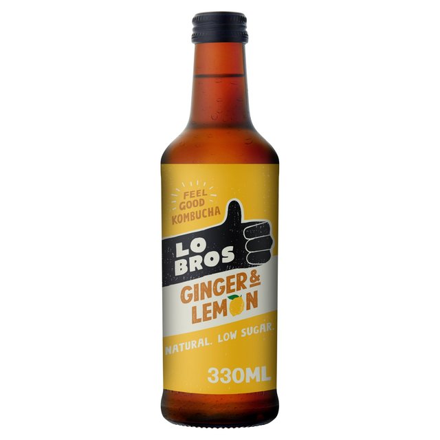 Lo Bros Kombucha Ginger & Lemon Low Sugar   330ml