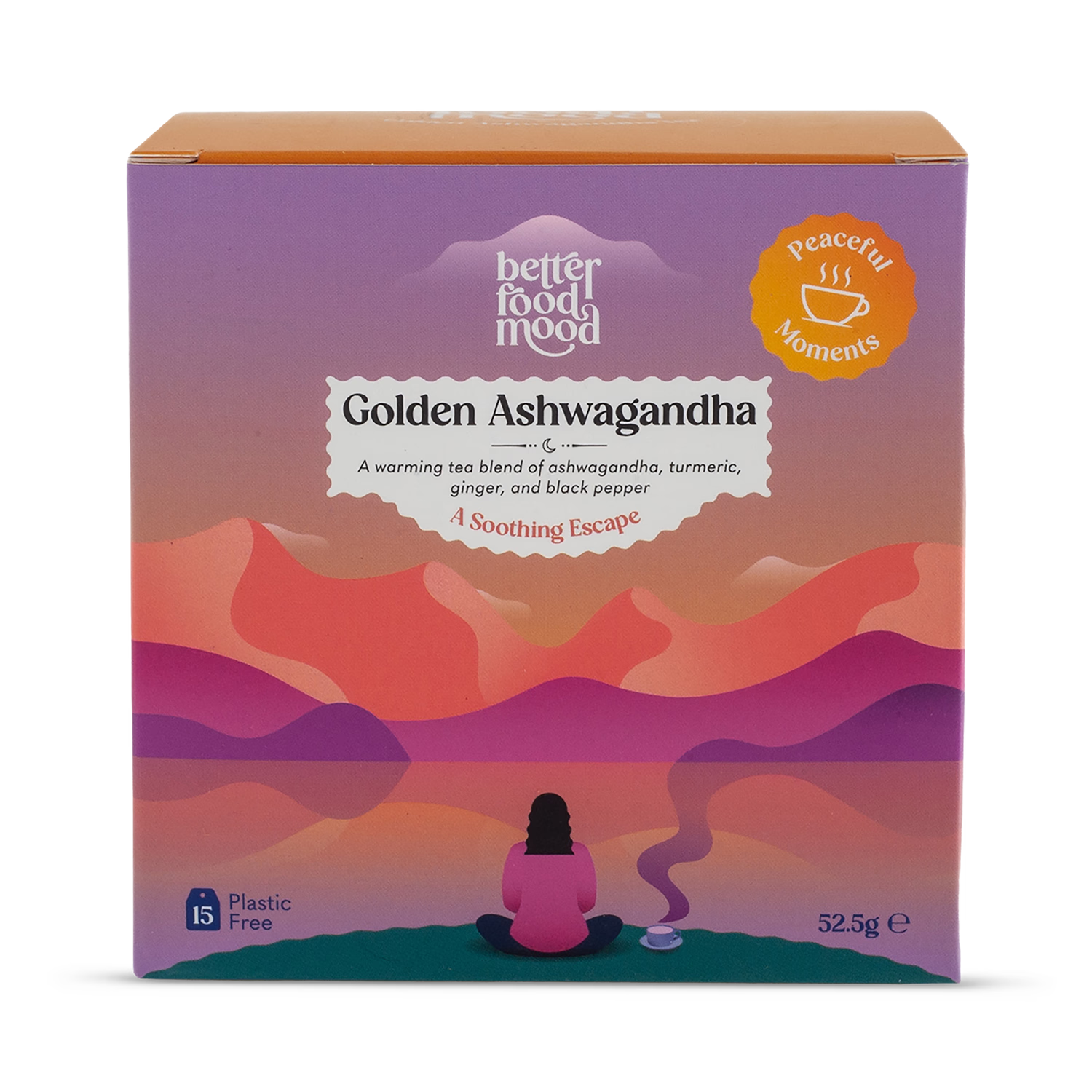 Golden Ashwagandha turmeric ginger black pepper tea bags - British product