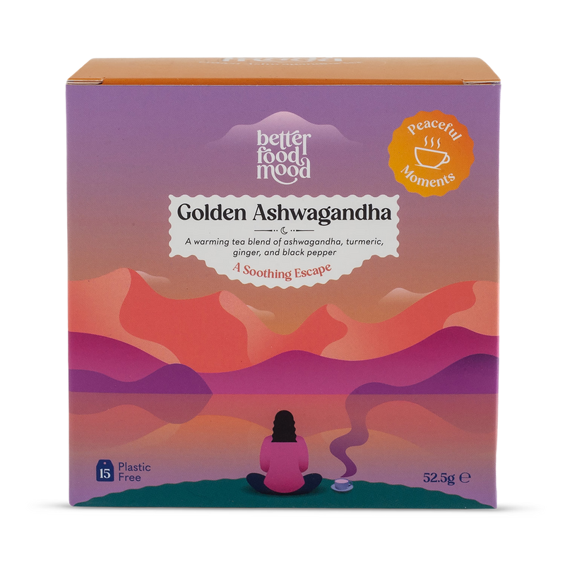 Golden Ashwagandha turmeric ginger black pepper tea bags - British product