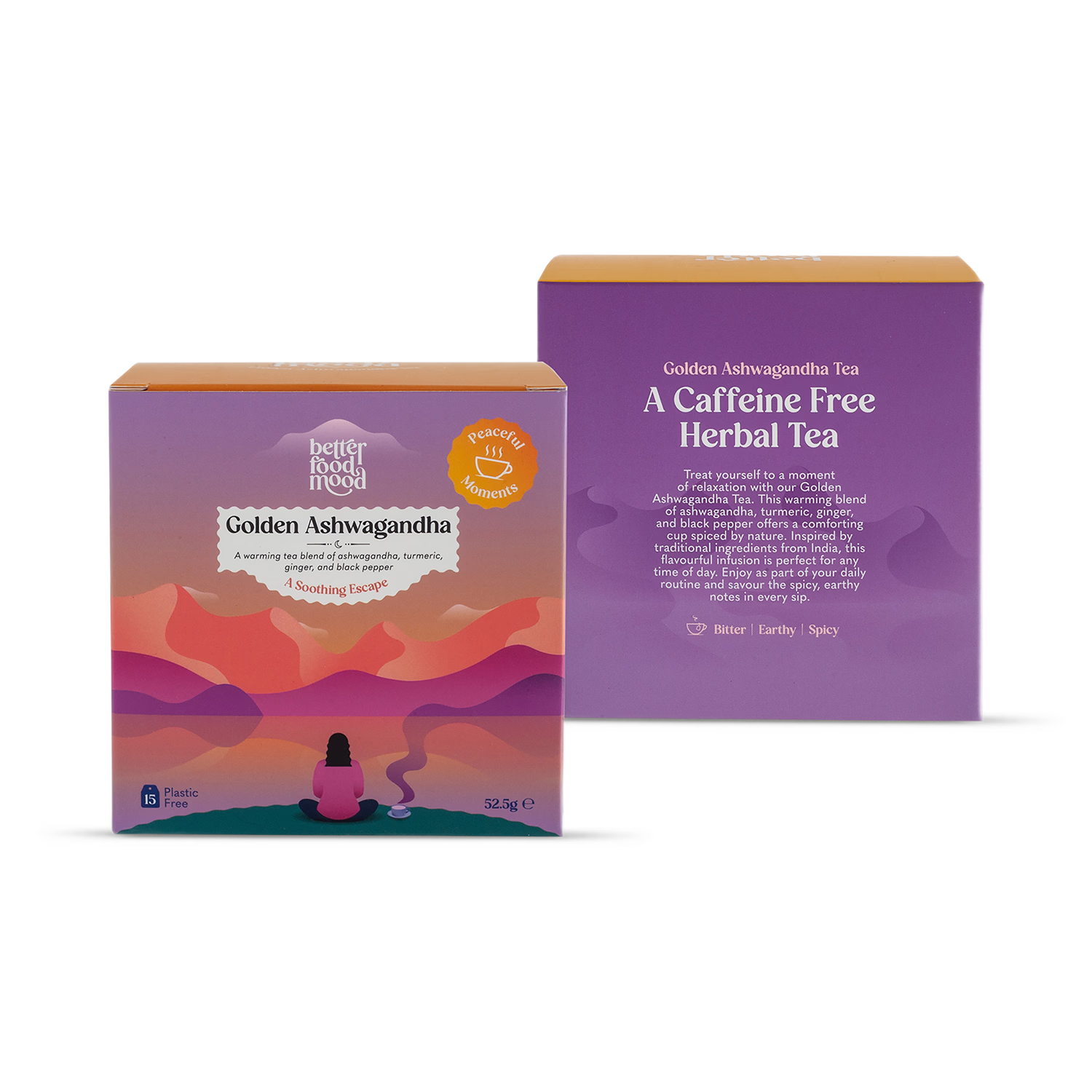 Golden Ashwagandha turmeric ginger black pepper tea bags - British product