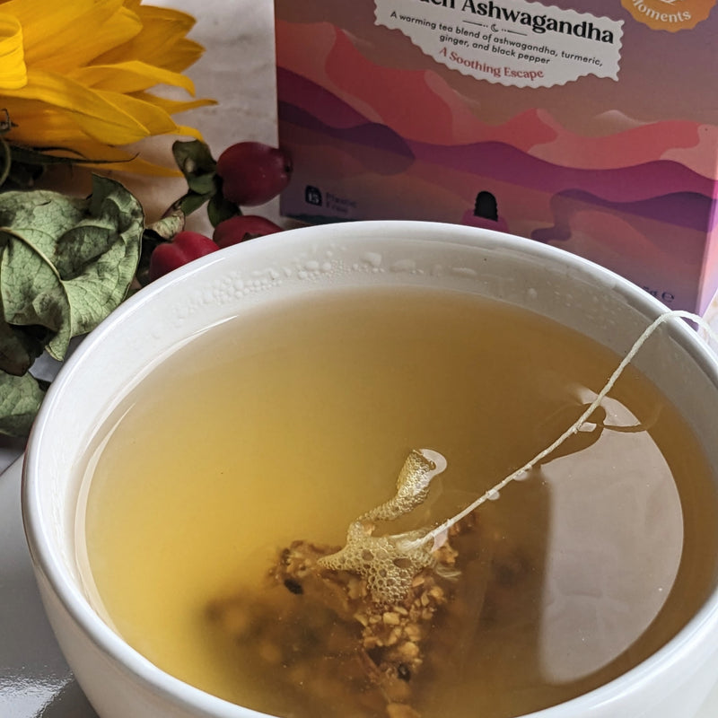 Golden Ashwagandha turmeric ginger black pepper tea bags - British product