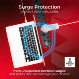 Masterplug 4-socket surge protected extension lead 1m - British product