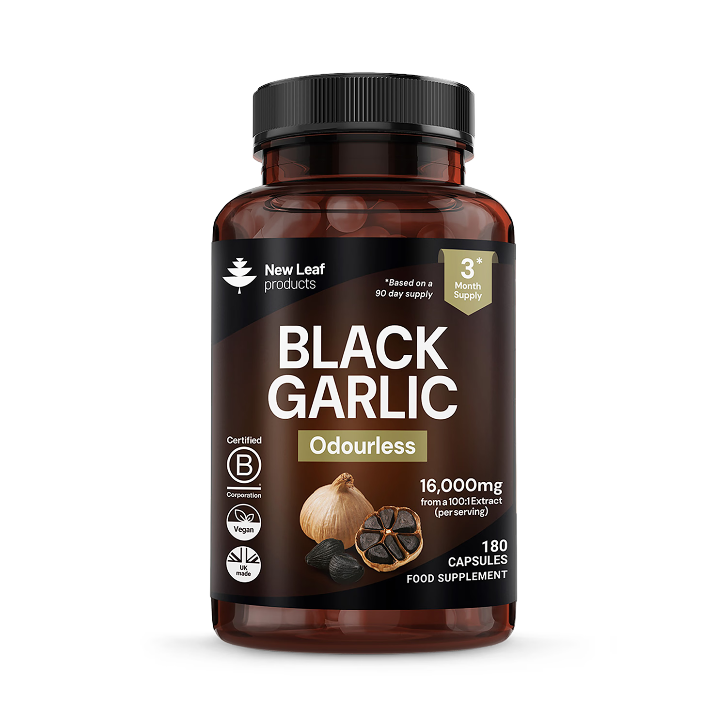 Black Garlic Capsules 180s supplement - British product