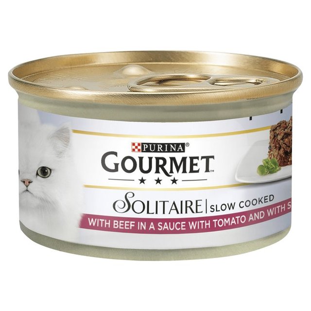 Gourmet Solitaire Beef Wet Cat Food   85g GOODS M&S   