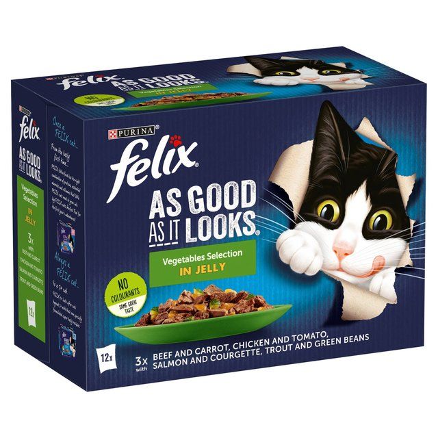 Felix As Good As it Looks Vegetable in Jelly Wet Cat Food   12 x 100g GOODS M&S   