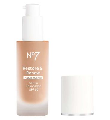 No7 Restore & Renew Serum Foundation 30ml SPF 30 GOODS Boots calico  