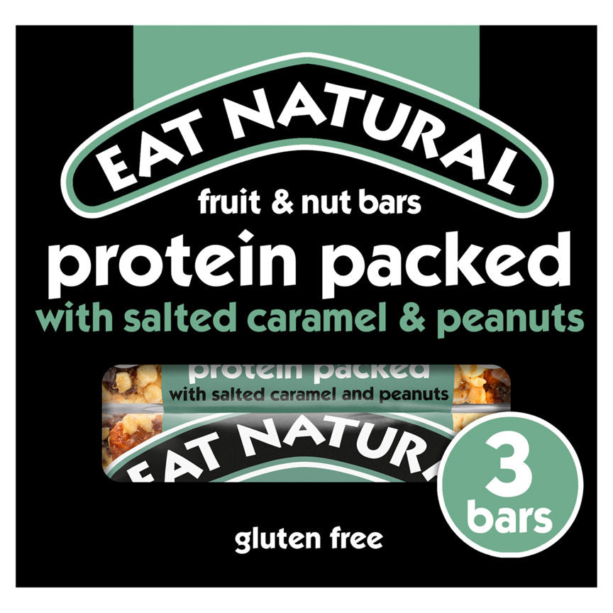 Eat Natural 3 Fruit & Nut Bars Protein Packed with Salted Caramel & Peanuts GOODS ASDA   