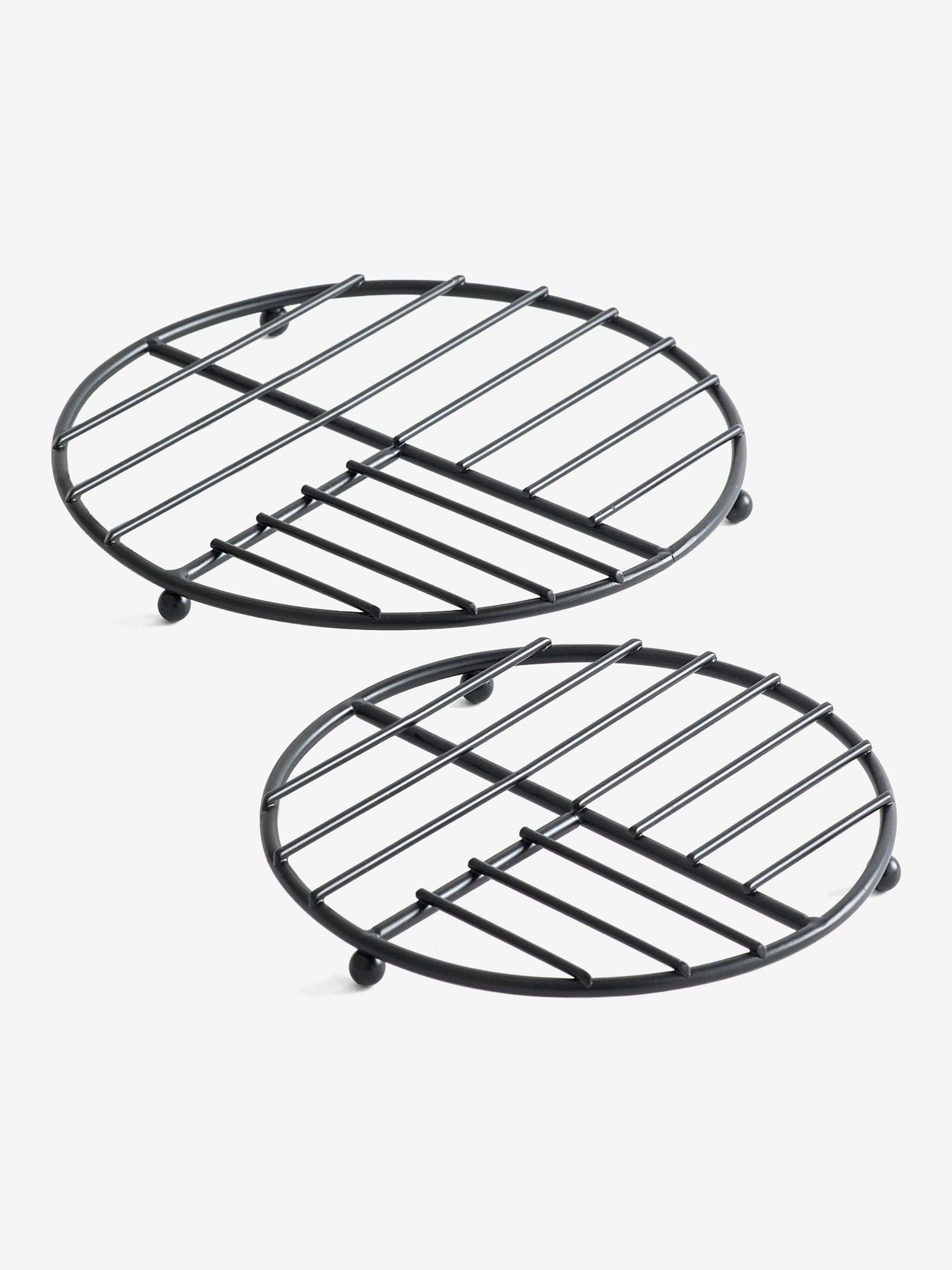 Bronx wire trivets set of 2 matte black 22cm - British product