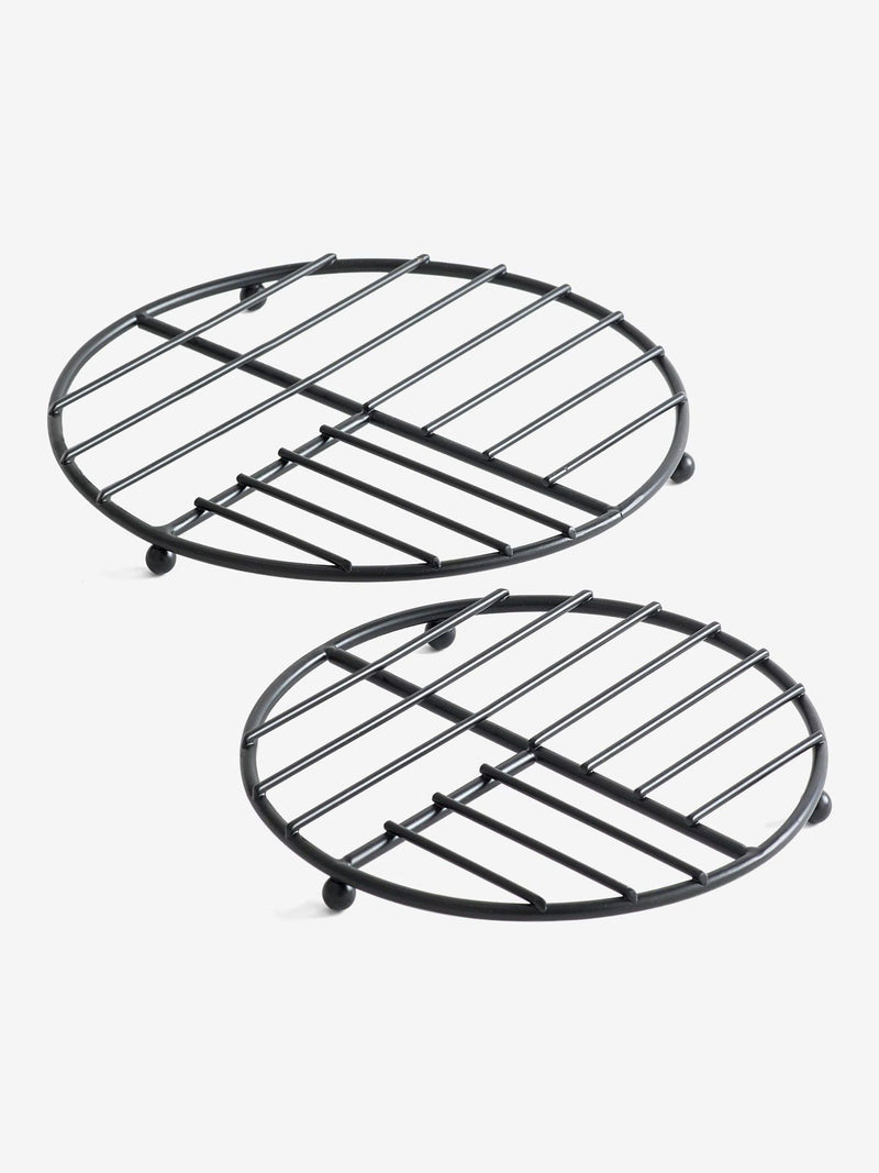 Bronx wire trivets set of 2 matte black 22cm - British product