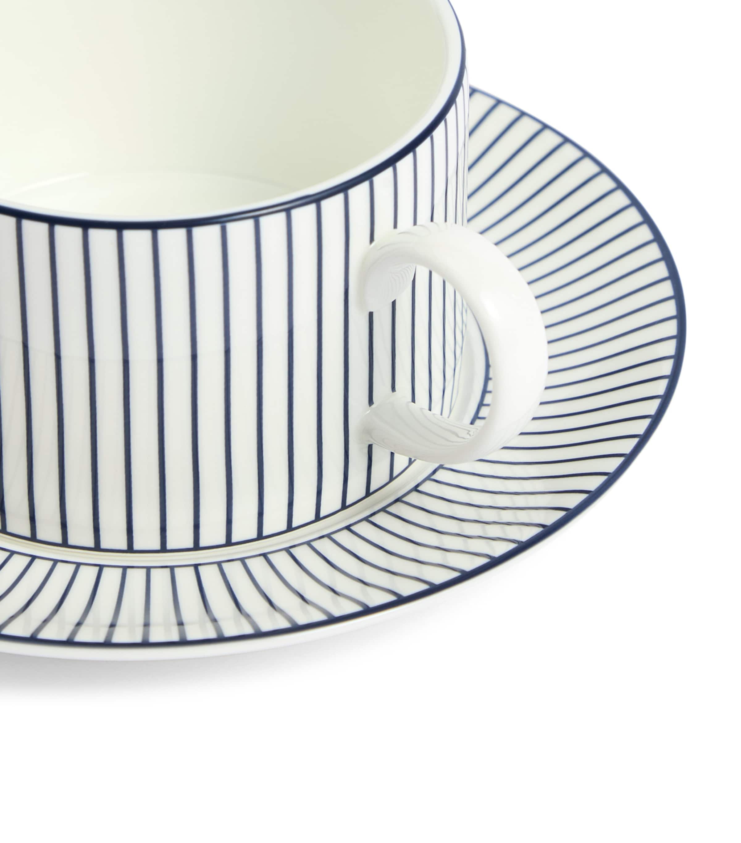 Wedgwood Pinstripe Teacup and Saucer (British brand)