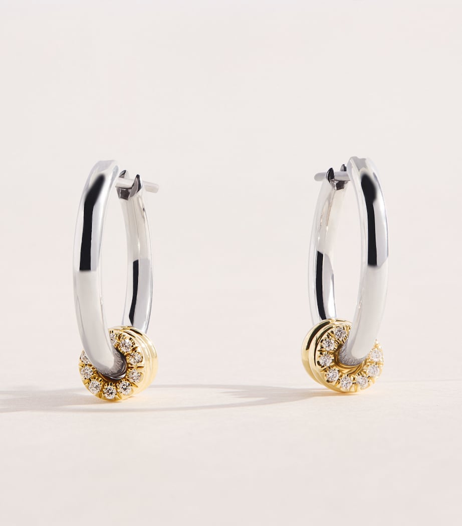 Spinelli Kilcollin Ara Deux Creolen, Mixed Metal, Diamanten, UK-Version