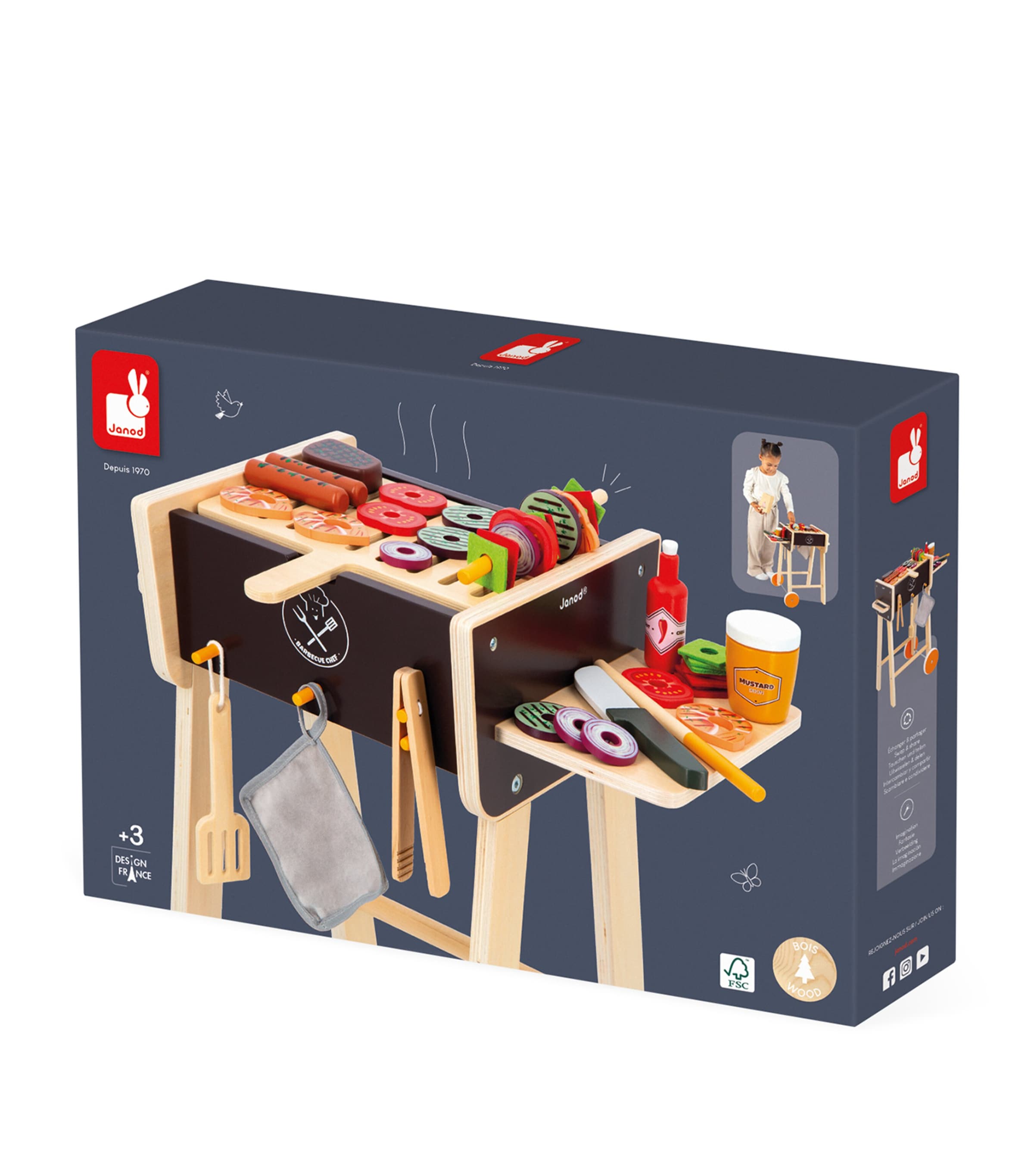 Janod wooden barbeque set, UK version