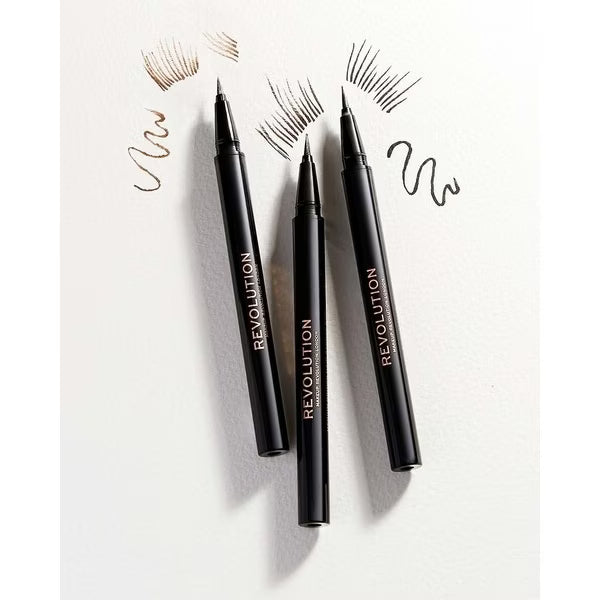 Revolution Hair Stroke Brow Pen Medium Brown, imported from the UK