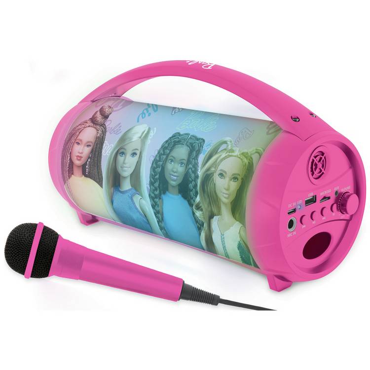 Lexibook Barbie speaker with lights and microphone, imported from the UK