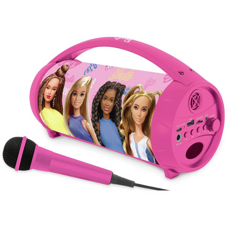 Lexibook Barbie speaker with lights and microphone, imported from the UK