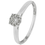 Revere 9ct White Gold 0.15ct Diamond Engagement Ring - P