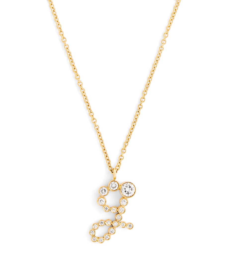 Sophie Bille Brahe yellow gold diamond 'G' necklace - British product