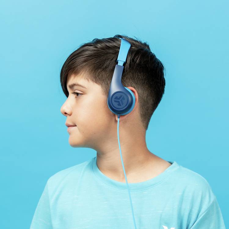 JLab JBuddies Pop Kids headphones blue wired on-ear (British brand)
