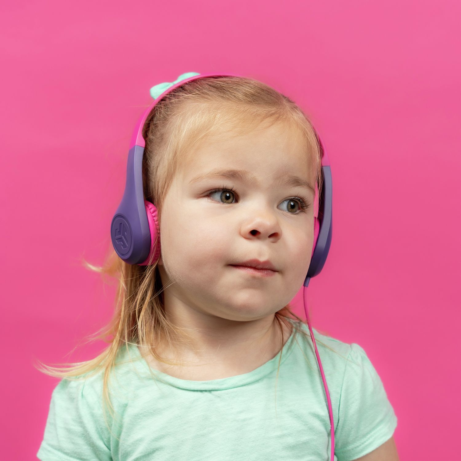 JLab JBuddies Pop kids wired on-ear headphones pink (British brand)