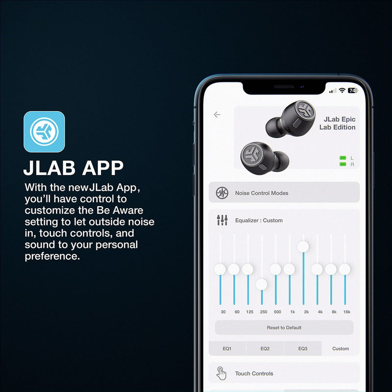 JLab Epic Lab Edition true wireless earbuds Black, UK version