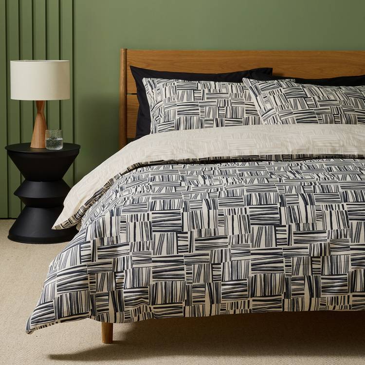 Habitat reversible check bedding set single - British product