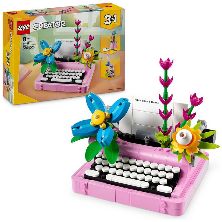LEGO Creator 3in1 typewriter with flowers building toy - (British brand)
