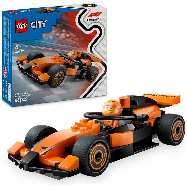 LEGO McLaren F1 race car with driver minifigure 86 pieces (British brand)